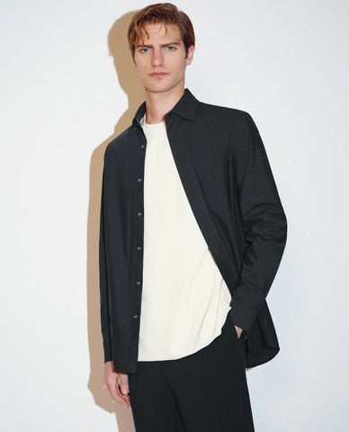  URBAN REVIVO - Áo sơ mi nam cổ bẻ tay dài Regular Button Up 