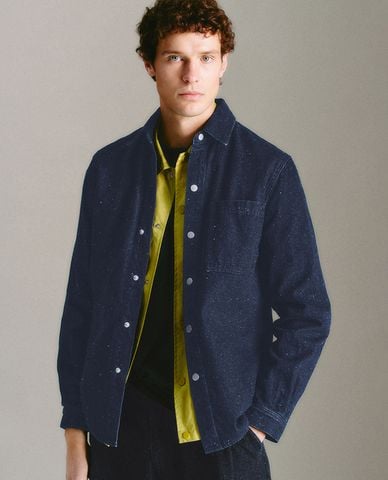  URBAN REVIVO - Áo sơ mi denim nam thanh lịch 