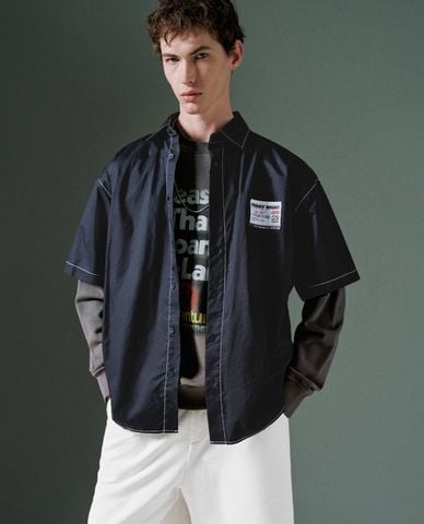  URBAN REVIVO - Áo sơ mi nam tay ngắn thanh lịch 