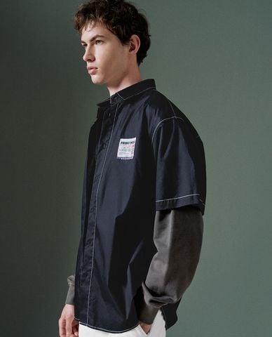  URBAN REVIVO - Áo sơ mi nam tay ngắn thanh lịch 