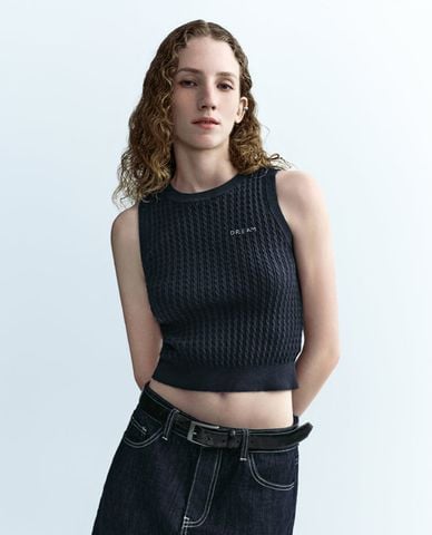  URBAN REVIVO - Áo sát nách nữ dệt kim cá tính 