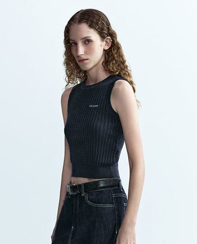  URBAN REVIVO - Áo sát nách nữ dệt kim cá tính 