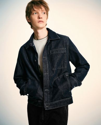  URBAN REVIVO - Áo khoác nam denim tay dài cá tính 