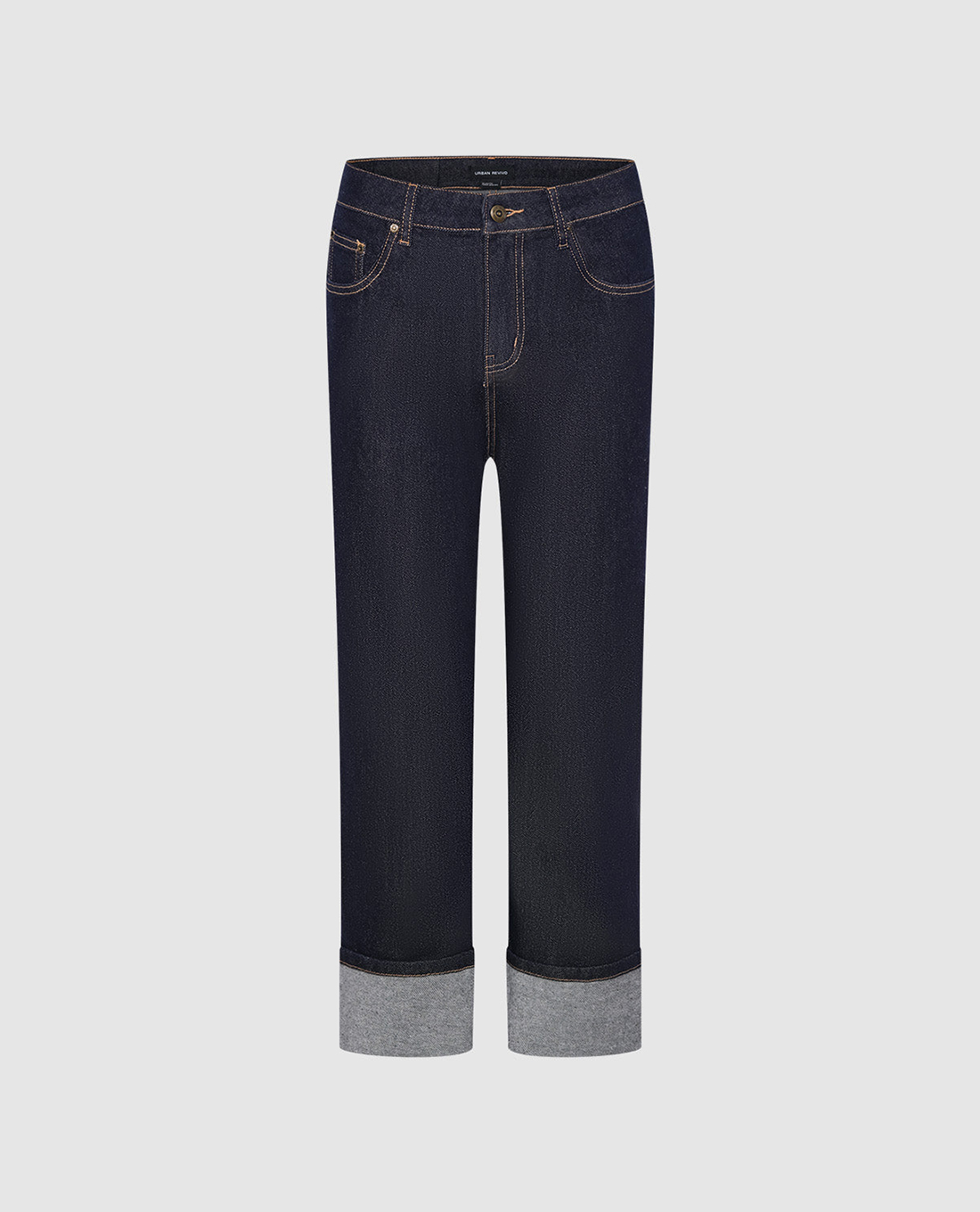URBAN REVIVO - Quần jeans nữ ống đứng thời trang