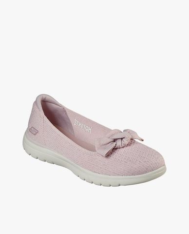  SKECHERS - Giày slip on nữ phối nơ On The GO Flex 