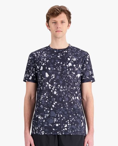  NEW BALANCE - Áo thun thể thao nam cổ tròn tay ngắn Printed Core Run 