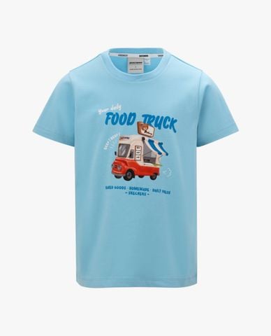  SKECHERS - Áo thun bé gái cổ tròn tay ngắn Food Truck 