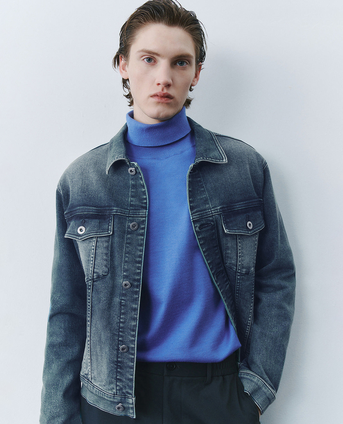 URBAN REVIVO - Áo khoác denim nam tay dài thanh lịch