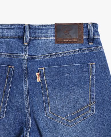  BEVERLY HILLS POLO CLUB - Quần jeans nam ống đứng wash bạc thời trang 