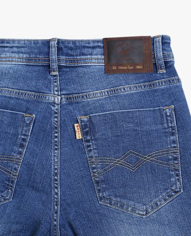  BEVERLY HILLS POLO CLUB - Quần shorts jeans nam wash bạc thời trang 