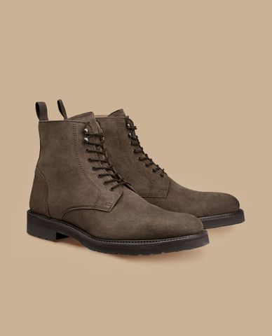  CHARLES TYRWHITT - Giày boots nam mũi tròn Waxed Suede 