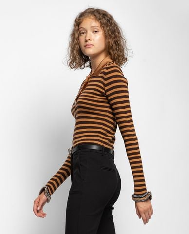 PINKO - Áo sweater nữ tay dài cổ bẻ Vin Santo 