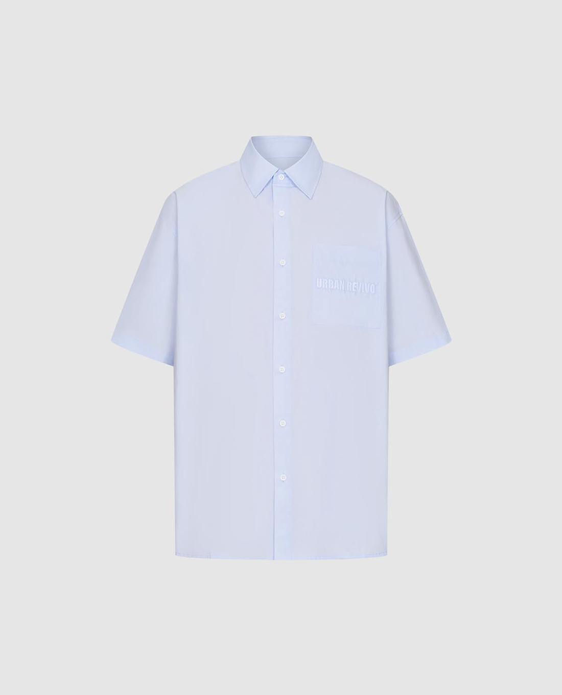 URBAN REVIVO - Áo sơ mi nam cổ bẻ tay ngắn trẻ trung