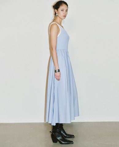  URBAN REVIVO - Đầm sát nách phom midi thời trang 