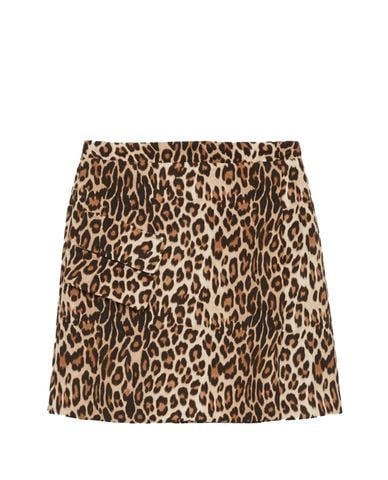  THE KOOPLES - Chân váy mini nữ họa tiết Leopard WRAP 