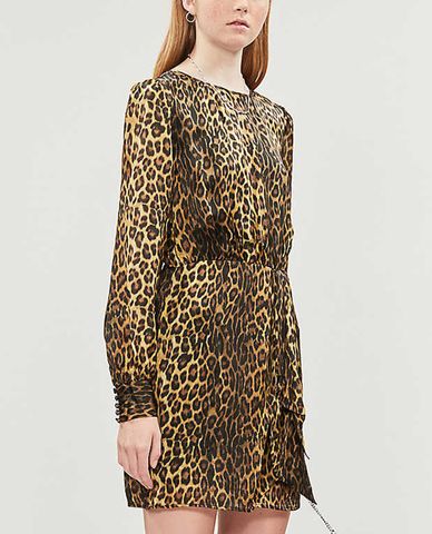  THE KOOPLES - Đầm mini họa tiết da báo The Leo 