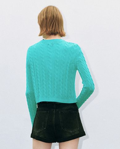  URBAN REVIVO - Áo khoác cardigan nữ phom croptop Striped 