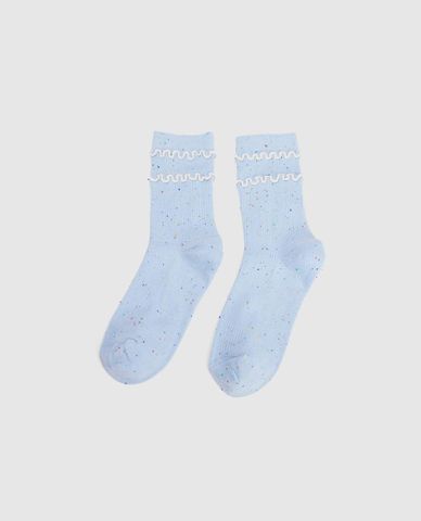  URBAN REVIVO - Vớ nữ cổ cao phối bèo nhún 