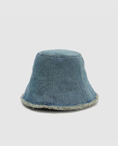  URBAN REVIVO - Nón bucket unisex denim phối tua rua 