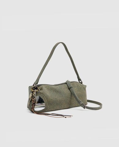  URBAN REVIVO - Túi đeo vai nữ phom hình trụ cá tính 