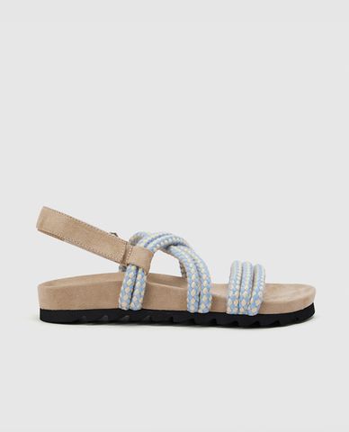  URBAN REVIVO - Giày sandals nữ đế bệt quai ngang 