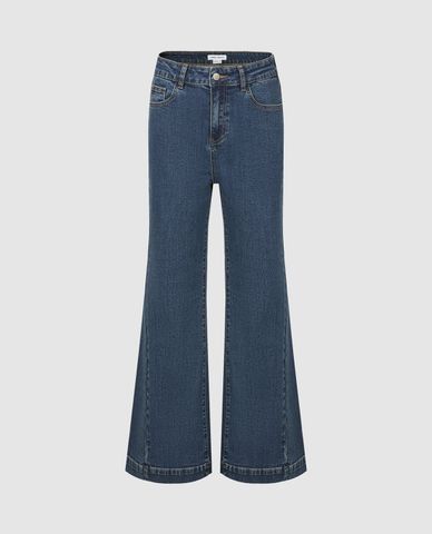  URBAN REVIVO - Quần jeans nữ ống loe cá tính 