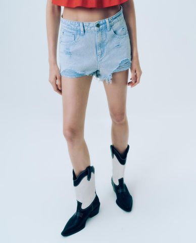  URBAN REVIVO - Quần short jeans nữ Leisure 