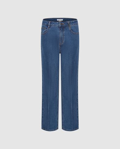  URBAN REVIVO - Quần jeans nữ ống đứng thời trang 