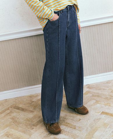  URBAN REVIVO - Quần jeans nữ ống đứng Straight 