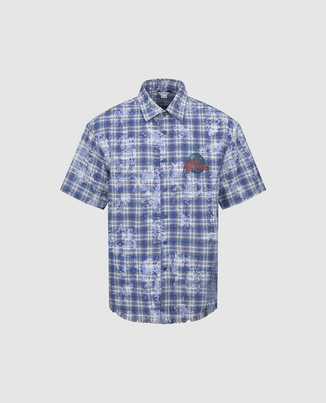 URBAN REVIVO - Áo sơ mi nam cổ bẻ tay ngắn Paid