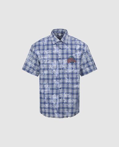  URBAN REVIVO - Áo sơ mi nam cổ bẻ tay ngắn Paid 