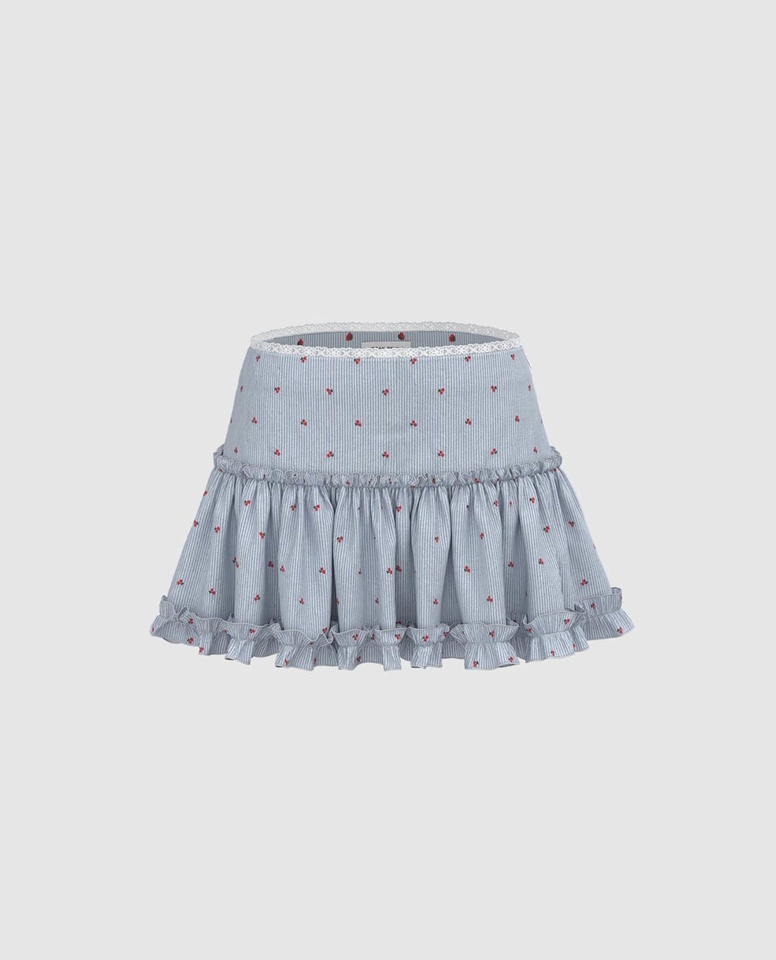 URBAN REVIVO - Chân váy xếp tầng mini Striped A Line