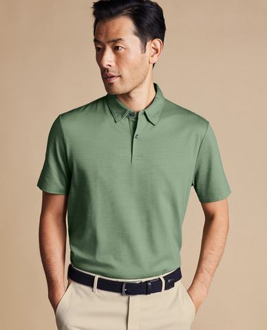  CHARLES TYRWHITT - Áo polo nam tay ngắn Cotton TENCEL™ Tyrwhitt Cool 
