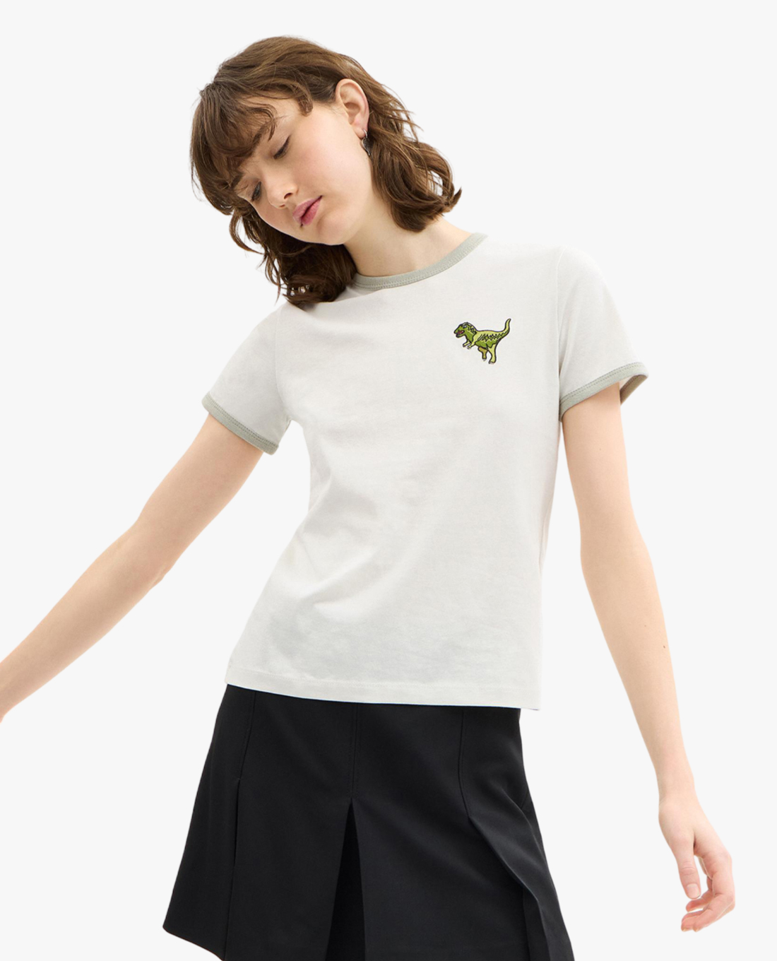 COACH - Áo thun nữ cổ tròn tay ngắn Rexy Ringer