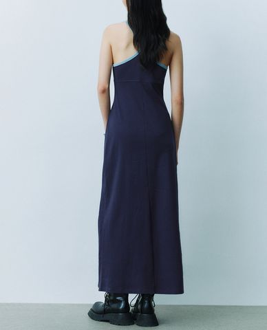  URBAN REVIVO - Đầm hai dây midi phom ôm 