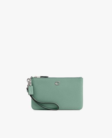  COACH - Clutch nữ khóa kéo kim loại thời trang 