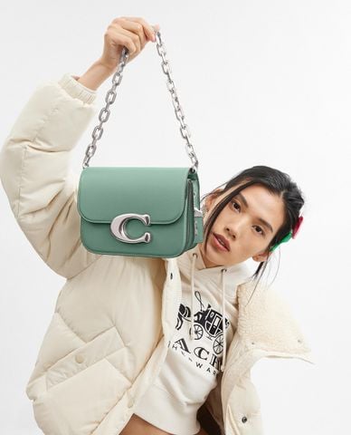  COACH - Túi đeo vai nữ nắp gập Idol 