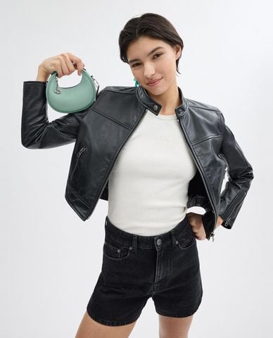  COACH - Túi xách nữ phom bán nguyệt phối mắc xích Jonie 