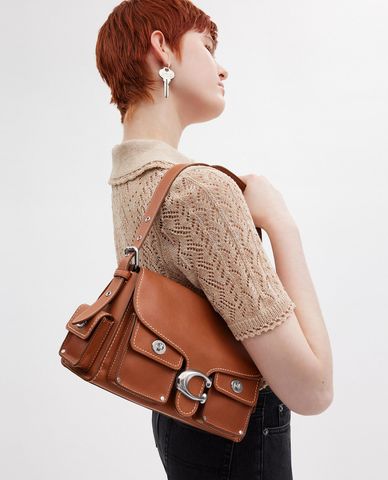  COACH - Túi đeo vai nữ nắp gập Cargo Turnlock Soft Tabby 