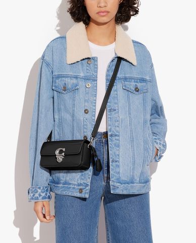  COACH - Túi đeo vai nữ phom chữ nhật nắp gập thanh lịch 