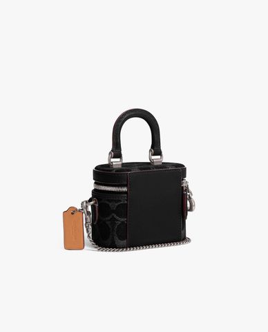  COACH - Túi xách nữ phom trụ phối monogram Trail 12 