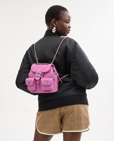  COACH - Balo nữ nắp gập phối logo Tabby 