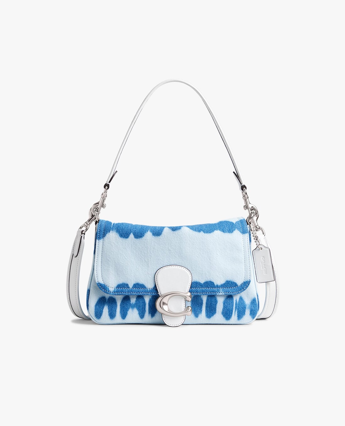 COACH - Túi đeo vai nữ nắp gập hoạ tiết tie-dye Soft Tabby