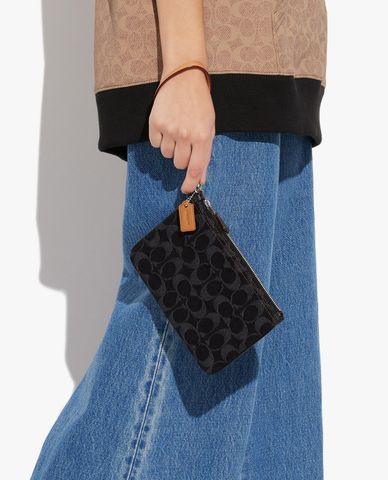  COACH - Ví nữ dáng dài phom chữ nhật Signature Denim 
