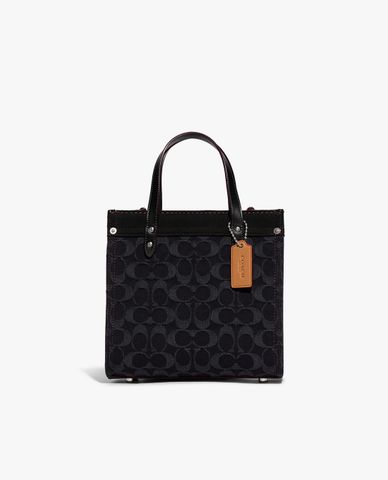  COACH - Túi tote nữ phom vuông Field 22 In Signature Denim 