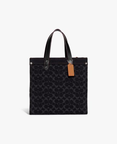  COACH - Túi tote nữ phom vuông Field In Signature Denim 