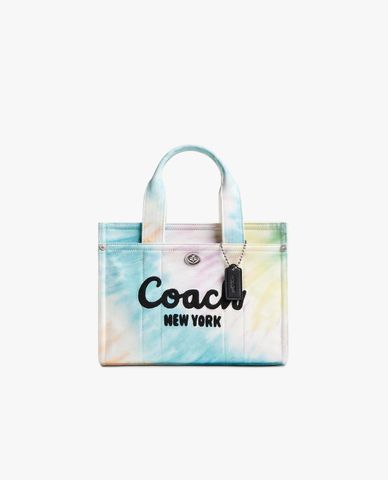  COACH - Túi tote nữ phom vuông hoạ tiết tie-dye Cargo 26 With Rainbow 