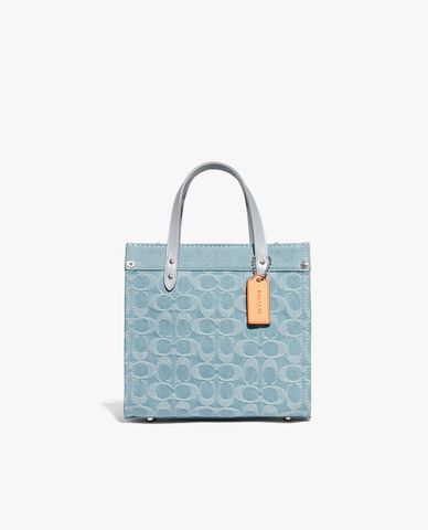  COACH - Túi tote nữ phom vuông Field 22 In Signature Denim 