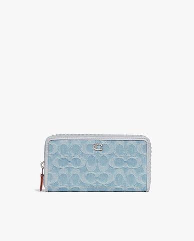  COACH - Ví nữ dáng dài phom chữ nhật phối zip thời trang 