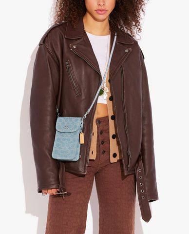  COACH - Túi đeo chéo nữ chữ nhật nắp gập thời trang 